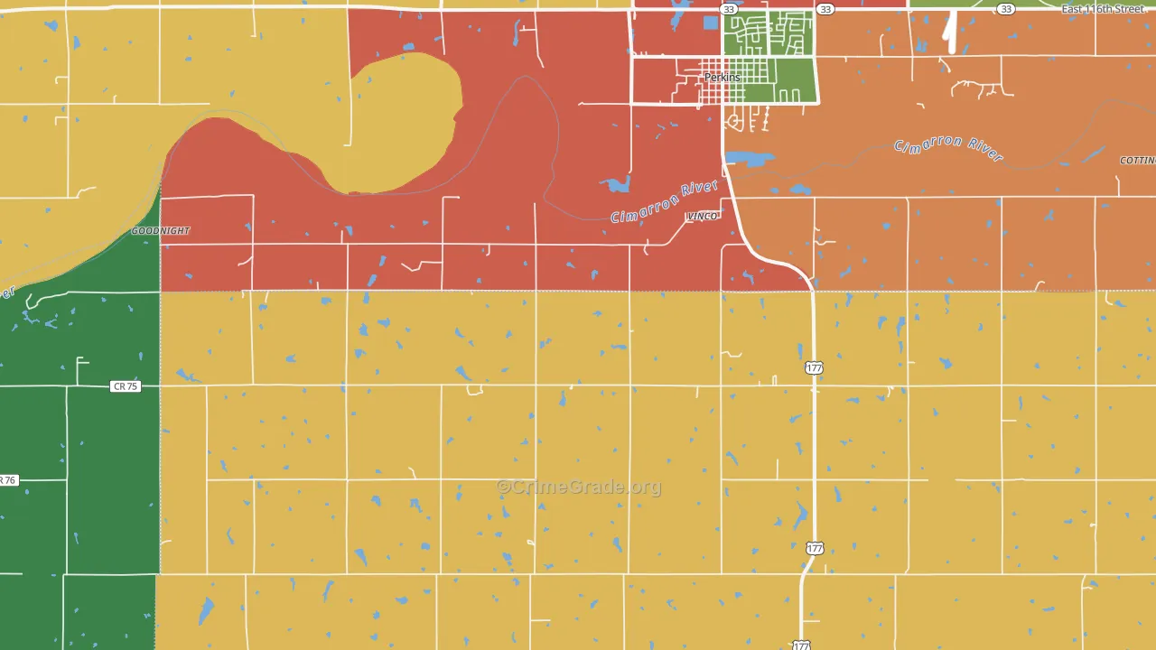 Vinco, OK Map of Arson Rates