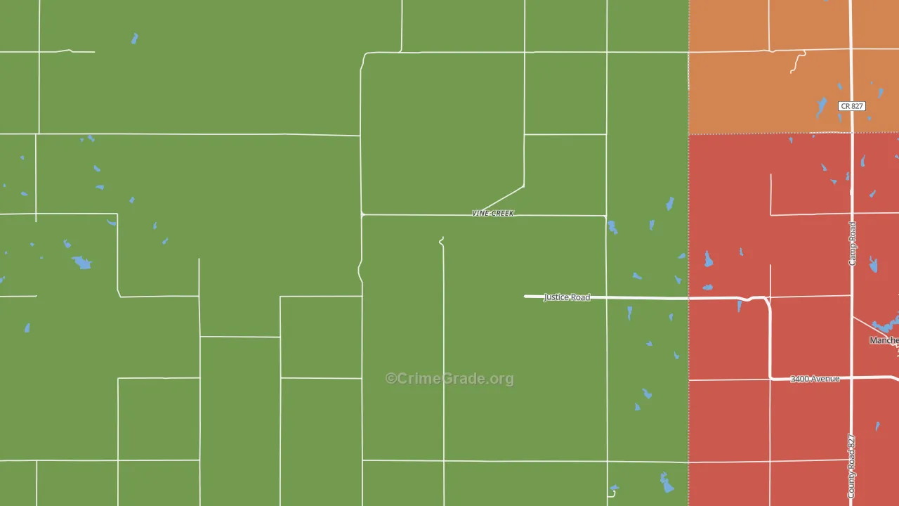 Vine Creek, KS Map of Arson Rates