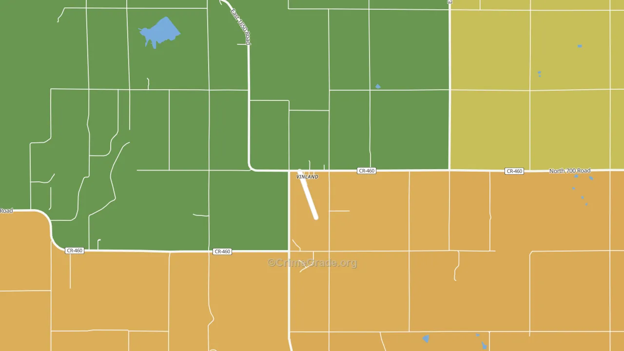Vinland, KS Map of Arson Rates