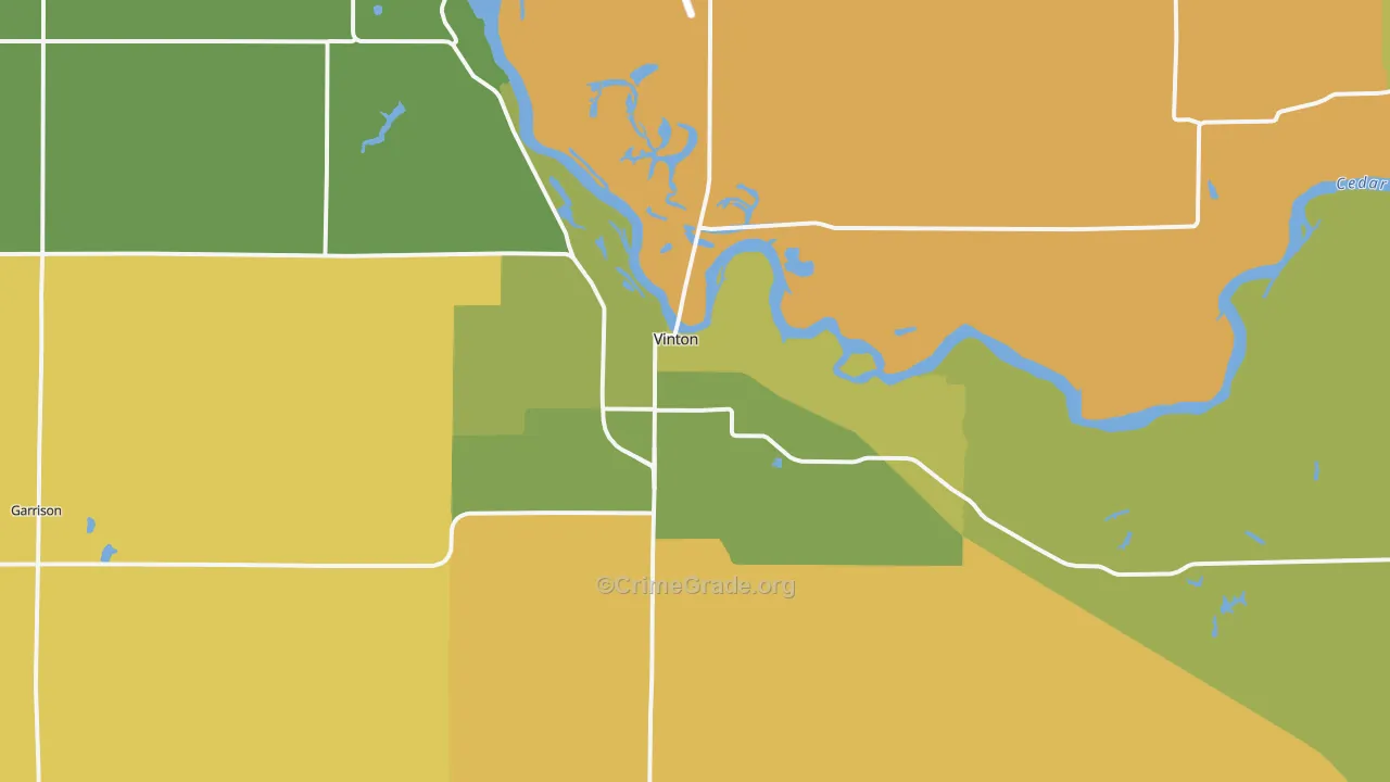 Vinton, IA Map of Arson Rates