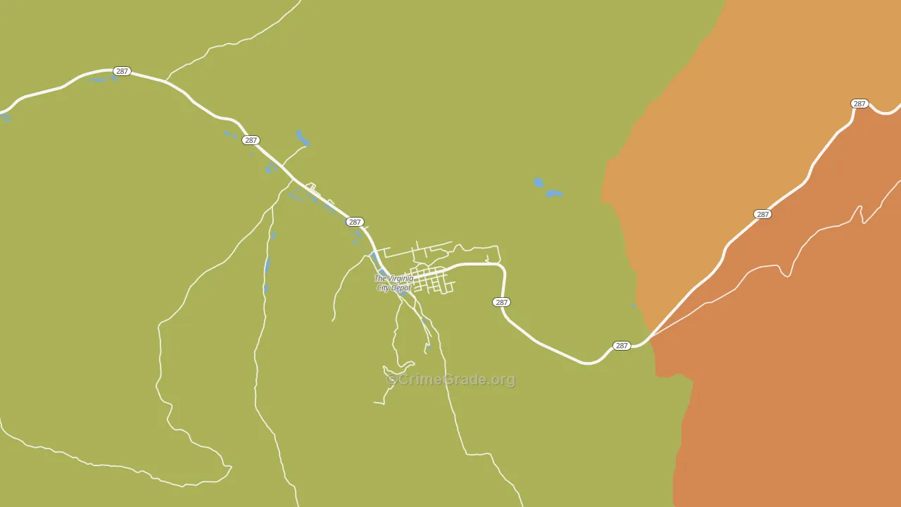 Virginia City, MT Map of Arson Rates