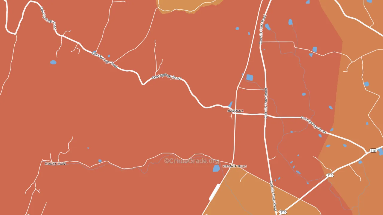 Virginia Mills, PA Map of Arson Rates