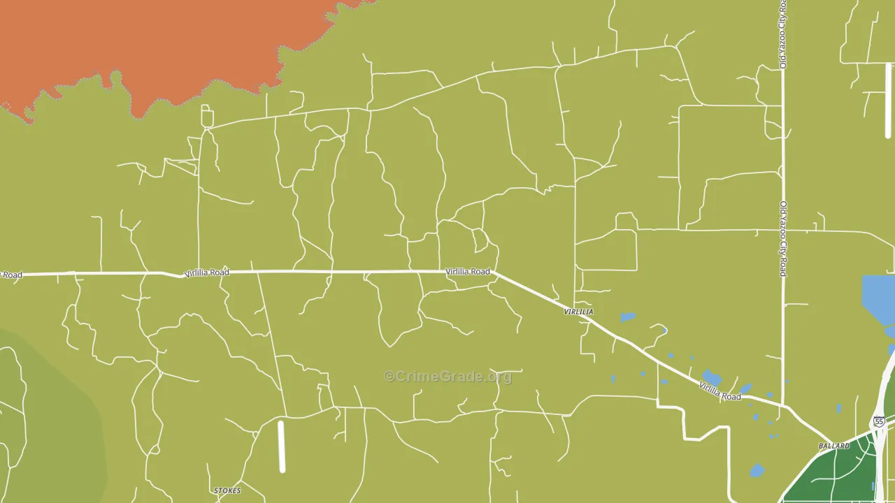 Virlilia, MS Map of Arson Rates