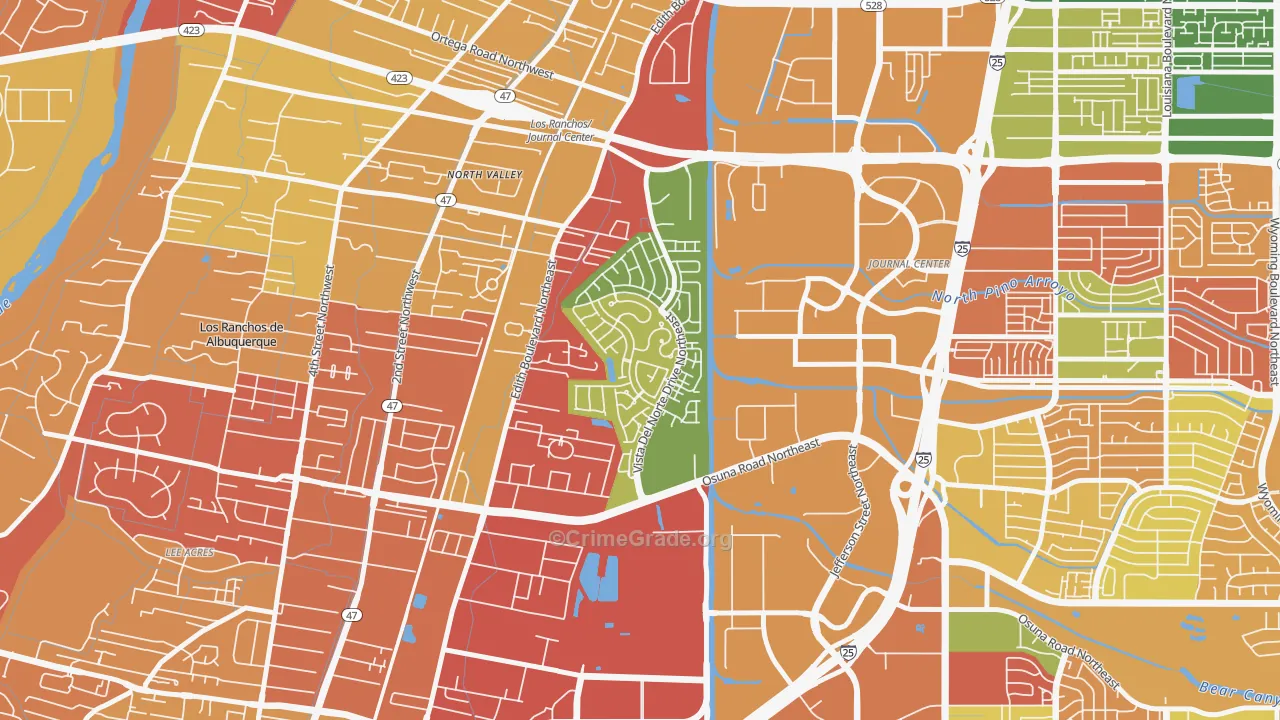 Vista del Norte, Albuquerque, NM Map of Arson Rates