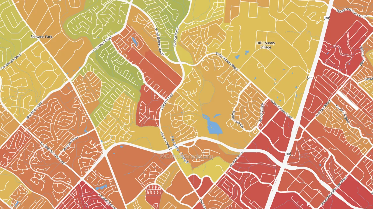 Vista del Norte, San Antonio, TX Map of Arson Rates