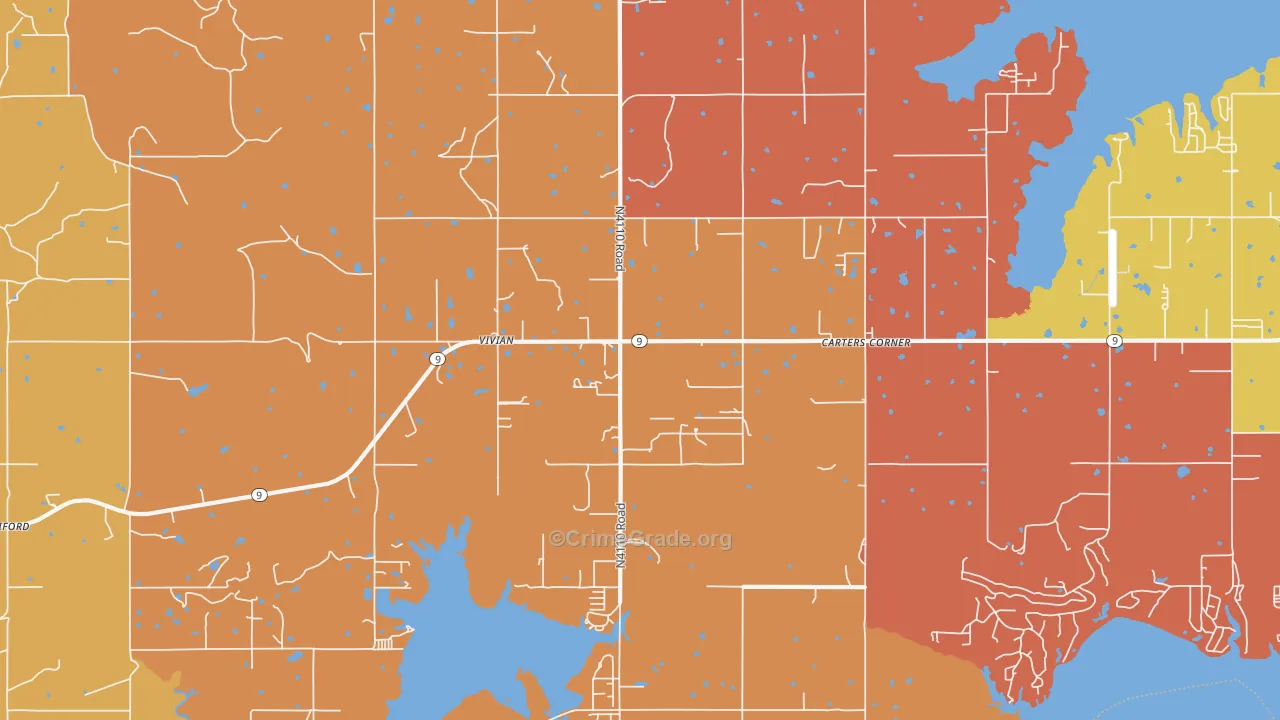 Vivian, OK Map of Arson Rates