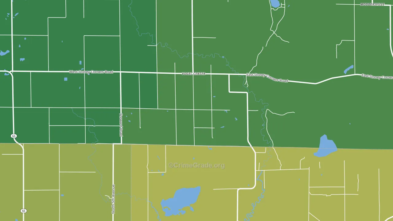 Vogel Center, MI Map of Arson Rates
