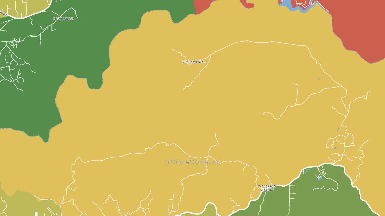 Volcanoville, CA Map of Arson Rates
