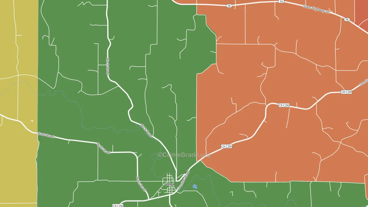 Volga, IA Map of Arson Rates