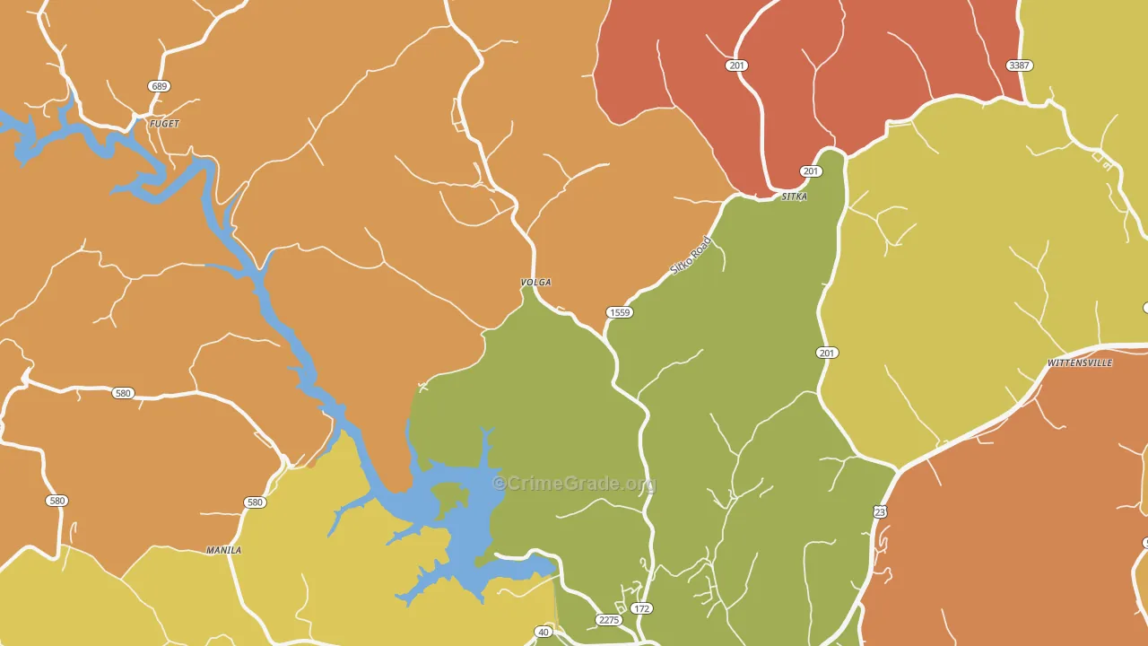 Volga, KY Map of Arson Rates
