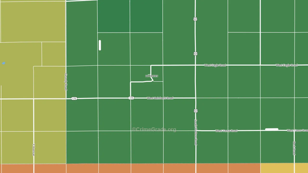 Voorhies, IA Map of Arson Rates