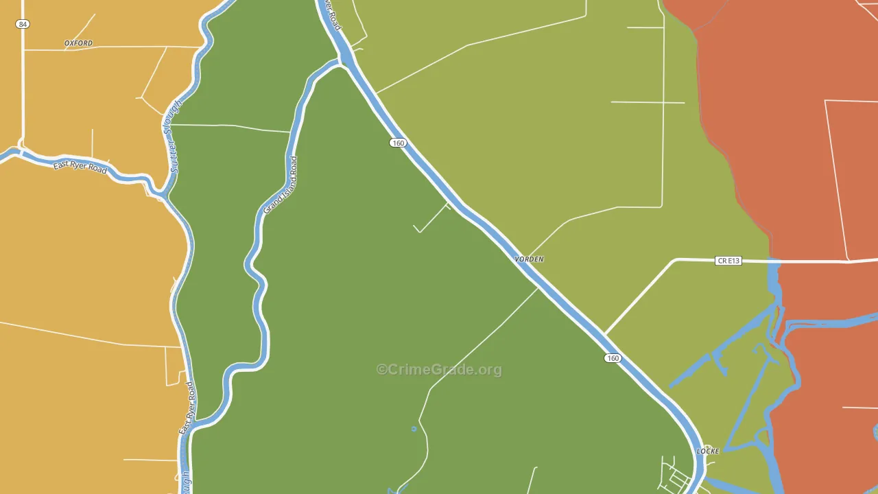 Vorden, CA Map of Arson Rates