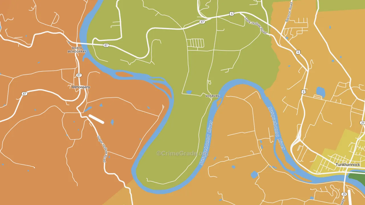 Vosburg, PA Map of Arson Rates