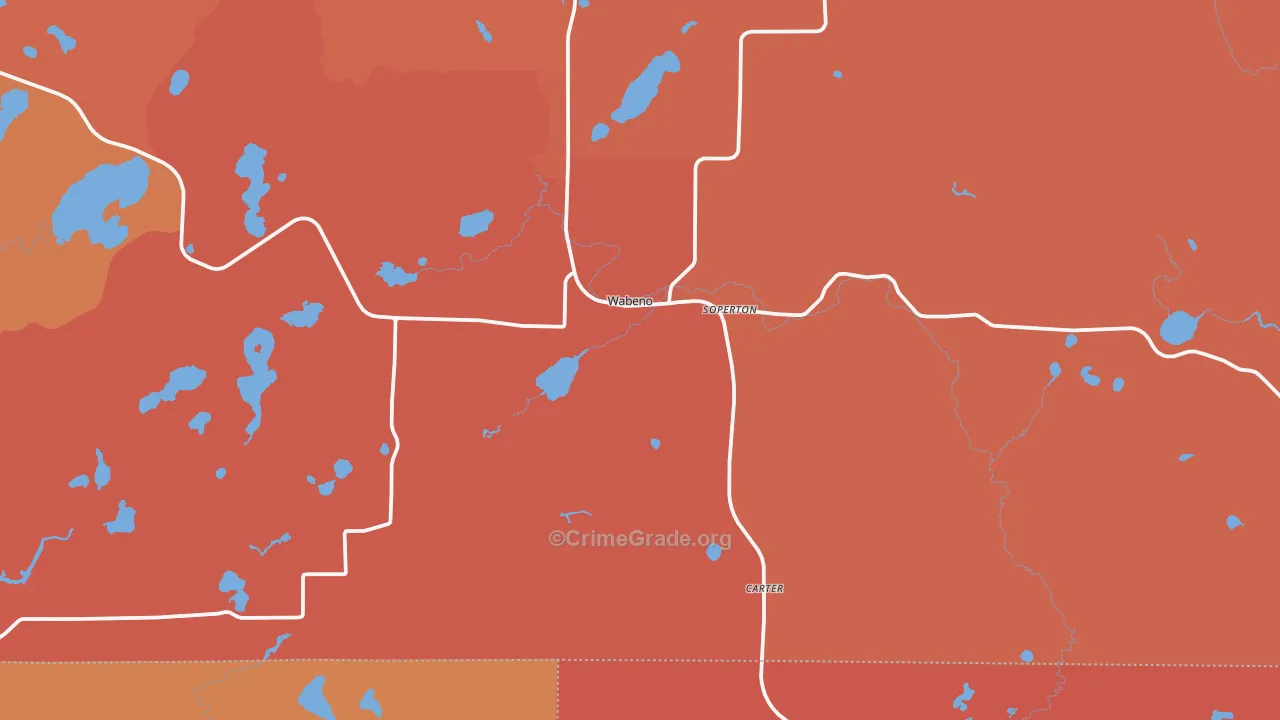 Wabeno, WI Map of Arson Rates