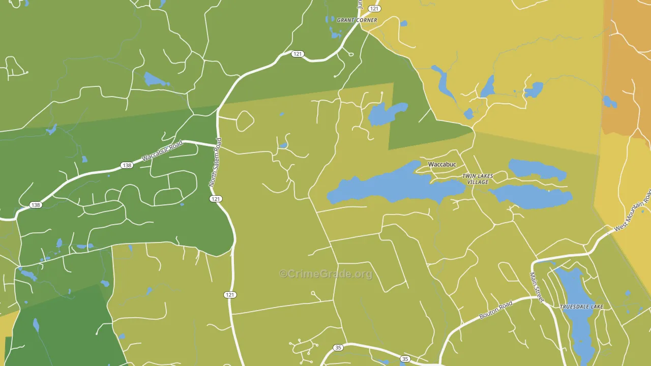 Waccabuc, NY Map of Arson Rates