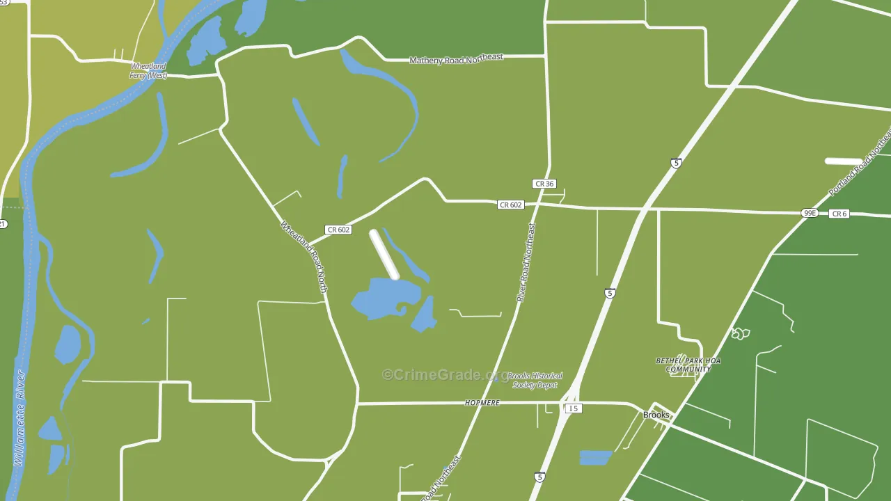 Waconda, OR Map of Arson Rates