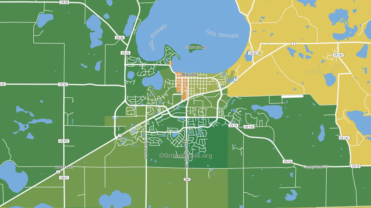 Waconia, MN Map of Arson Rates