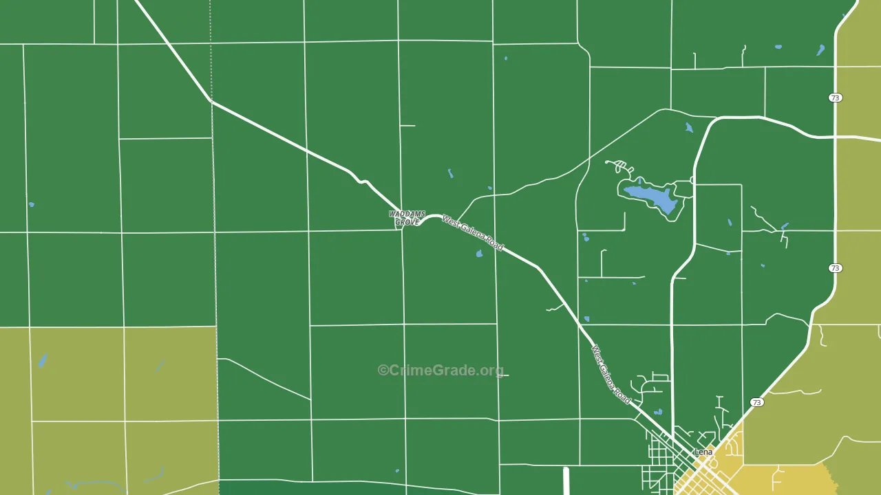Waddams Grove, IL Map of Arson Rates