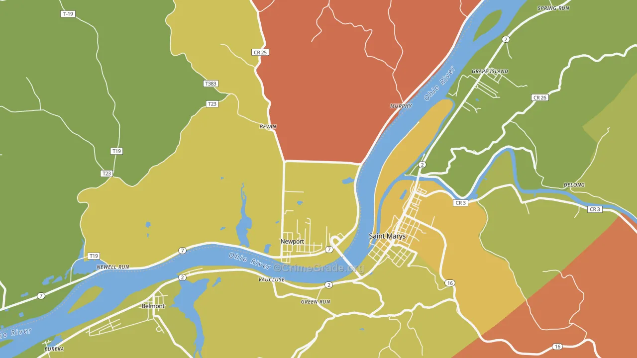 Wade, OH Map of Arson Rates