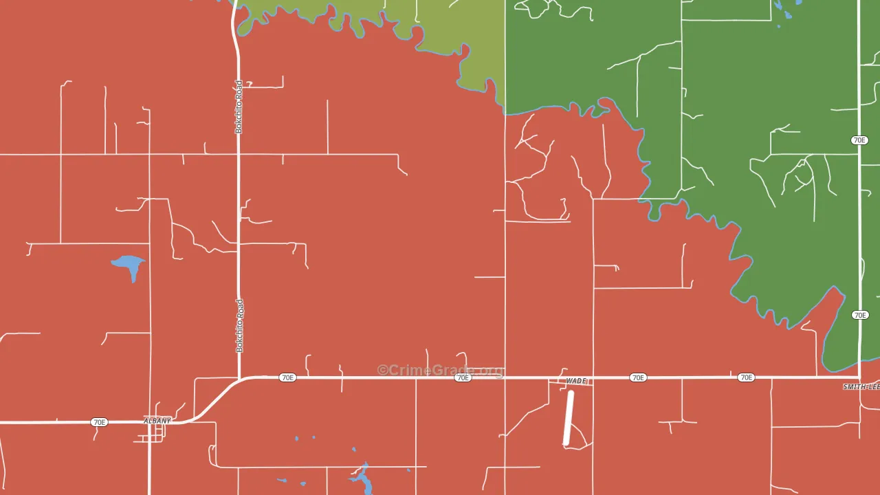 Wade, OK Map of Arson Rates