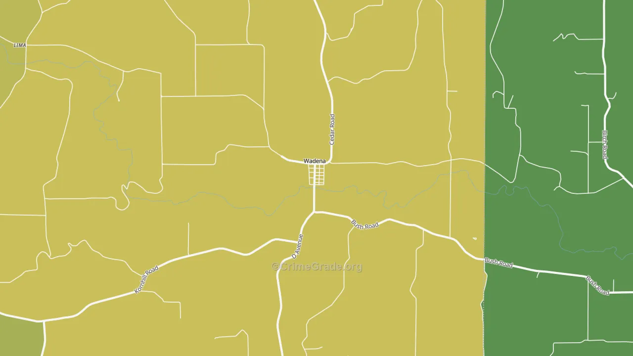 Wadena, IA Map of Arson Rates
