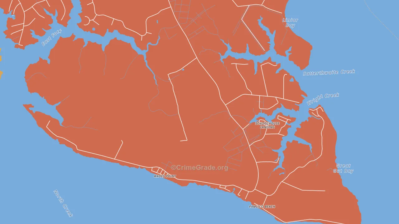 Wades Point, NC Map of Arson Rates
