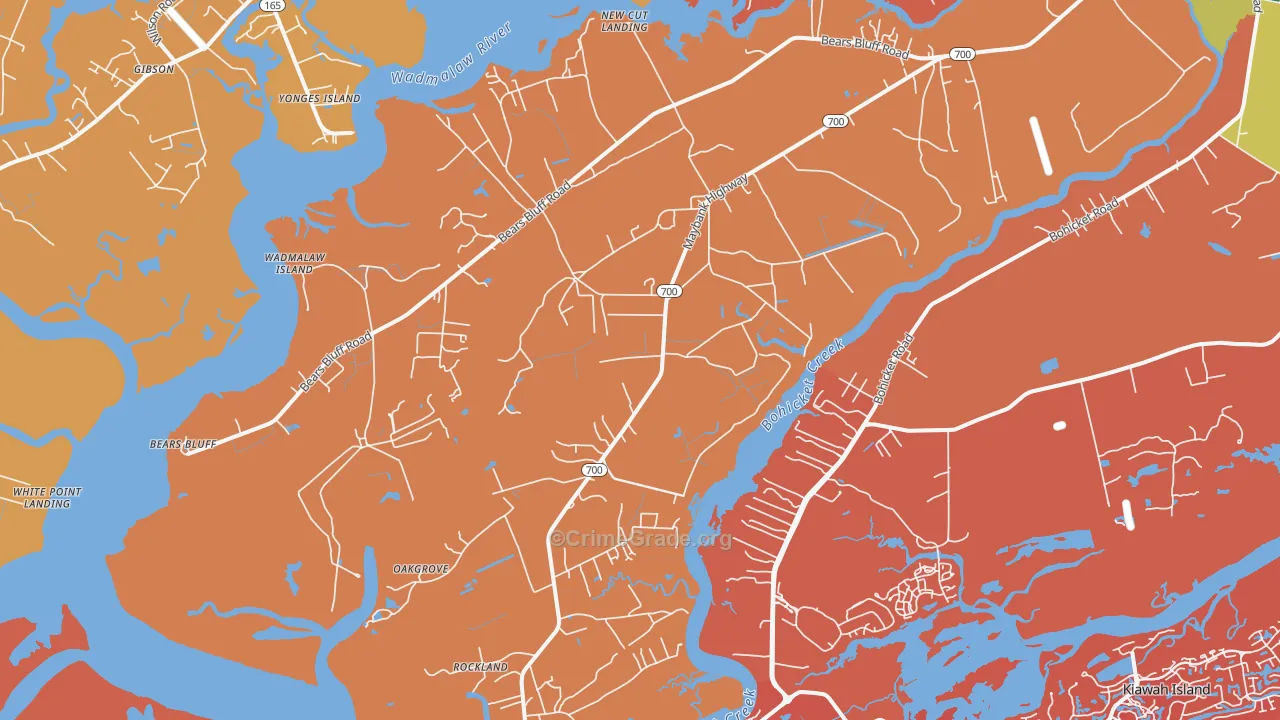 Wadmalaw Island, SC Map of Arson Rates