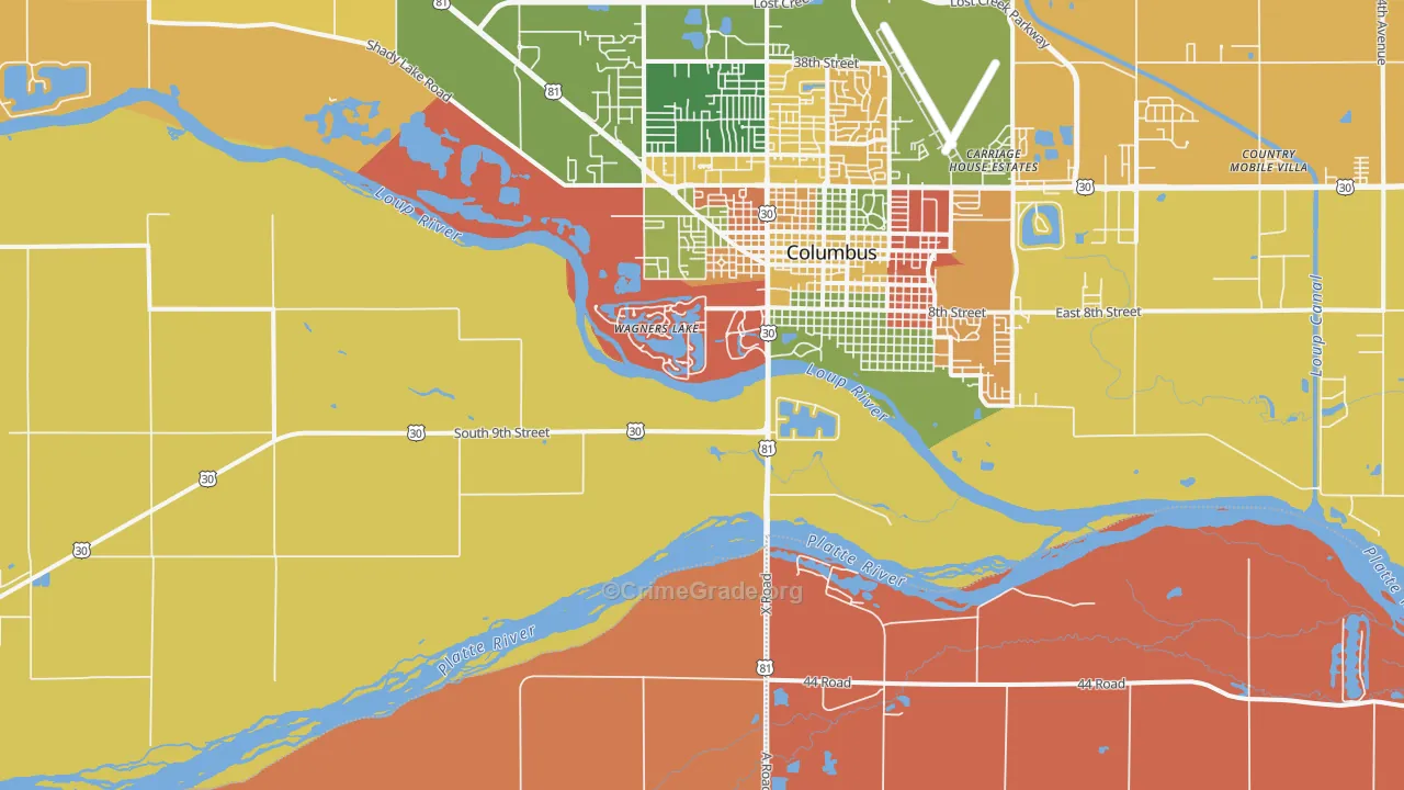 Wagners Lake, NE Map of Arson Rates