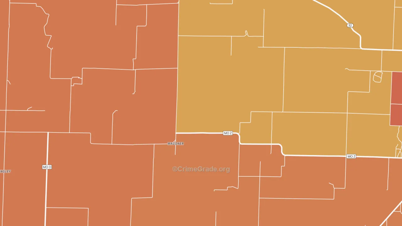 Wagoner, MO Map of Arson Rates