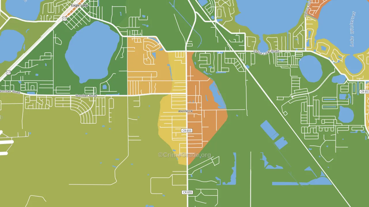 Wahneta, Winter Haven, FL Map of Arson Rates