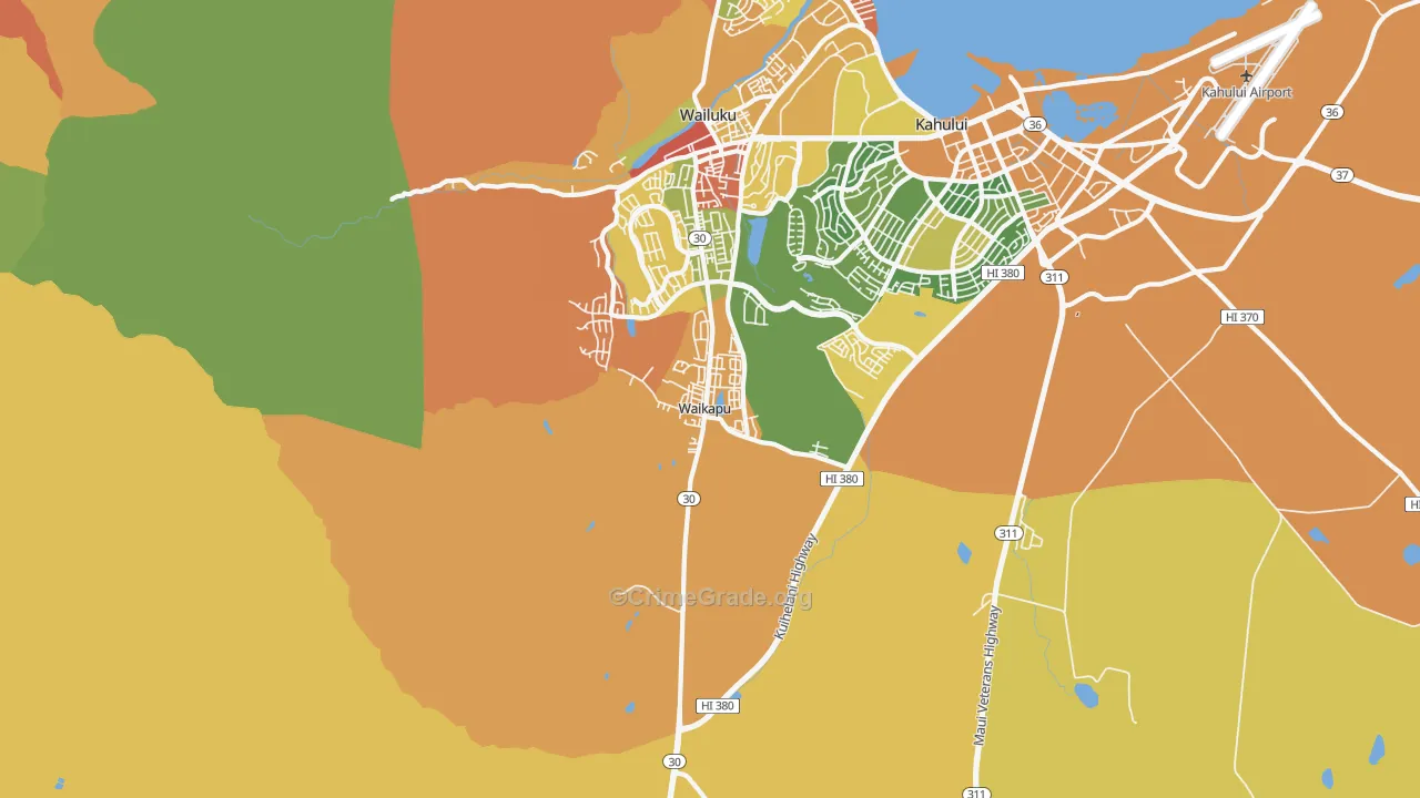 Waikapu, HI Map of Arson Rates