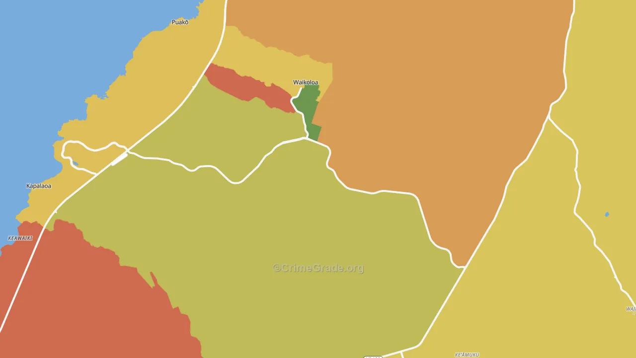 Waikoloa Village, HI Map of Arson Rates