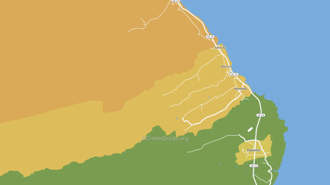 Wailea, HI Map of Arson Rates