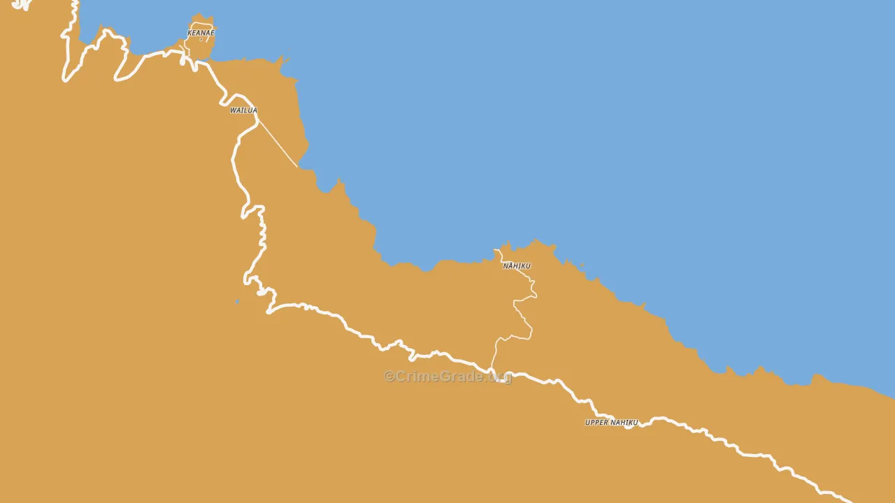 Wailua, HI Map of Arson Rates
