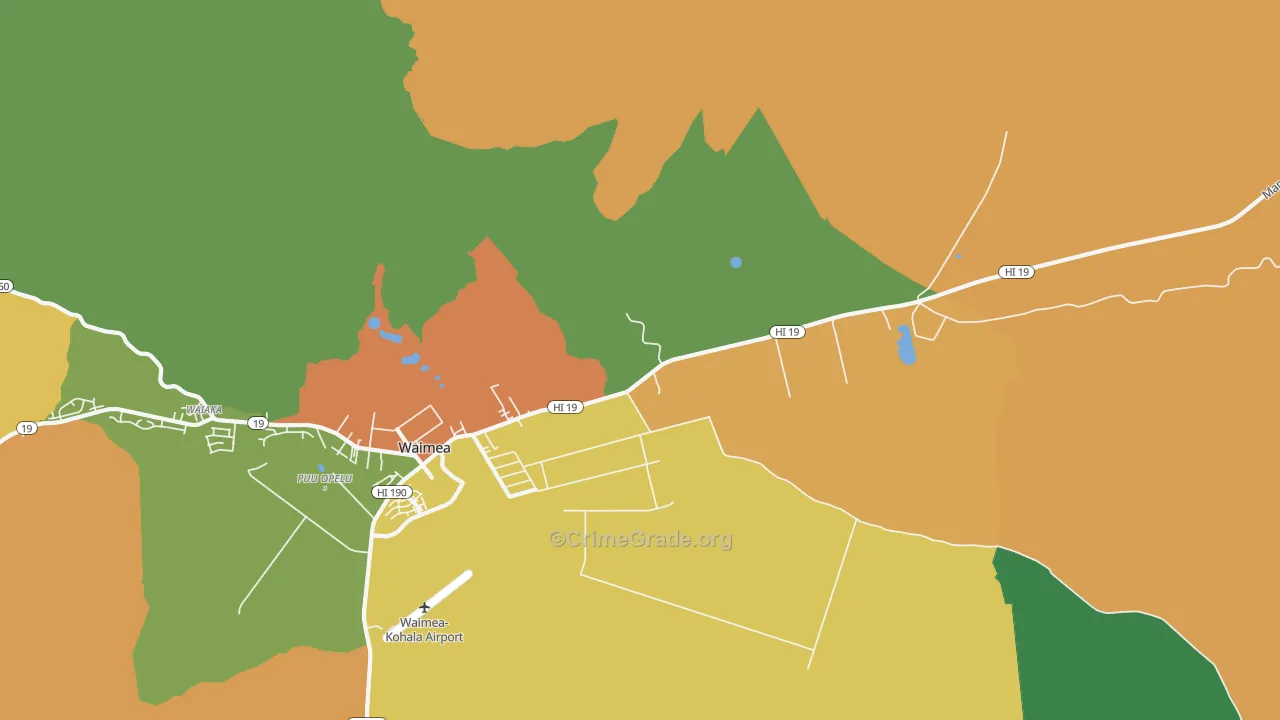 Waimea, HI Map of Arson Rates