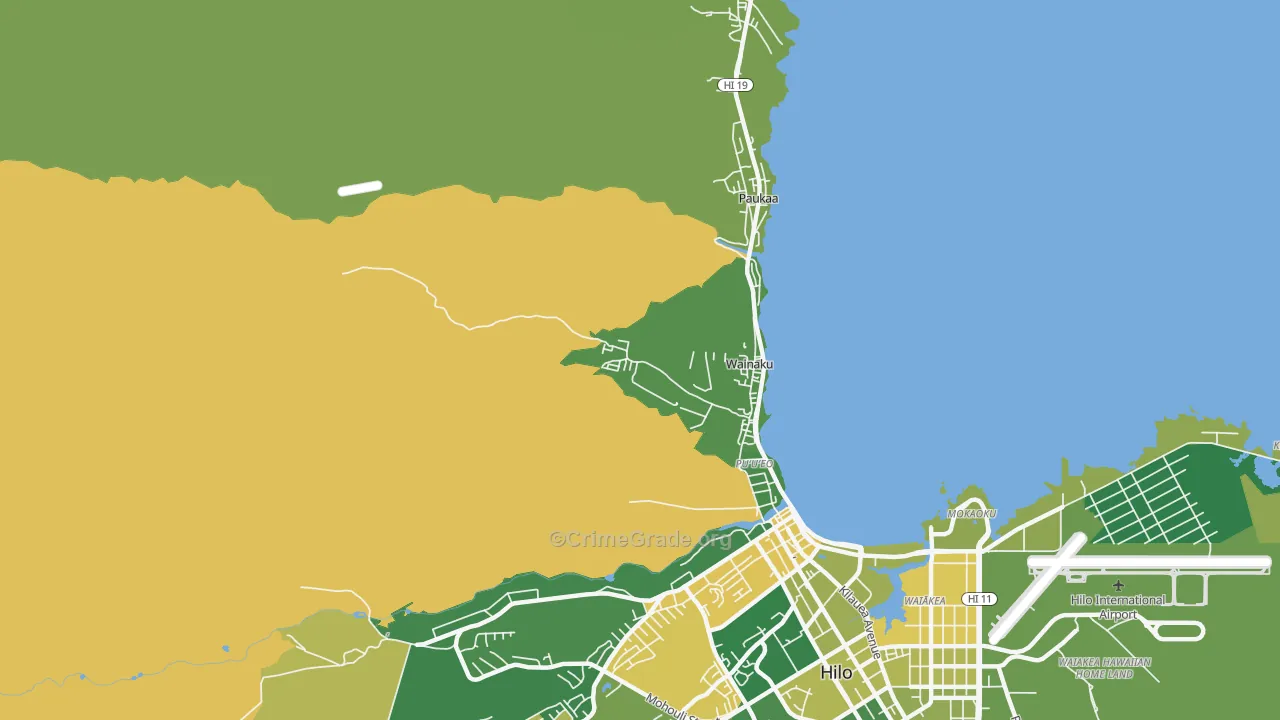 Wainaku, HI Map of Arson Rates