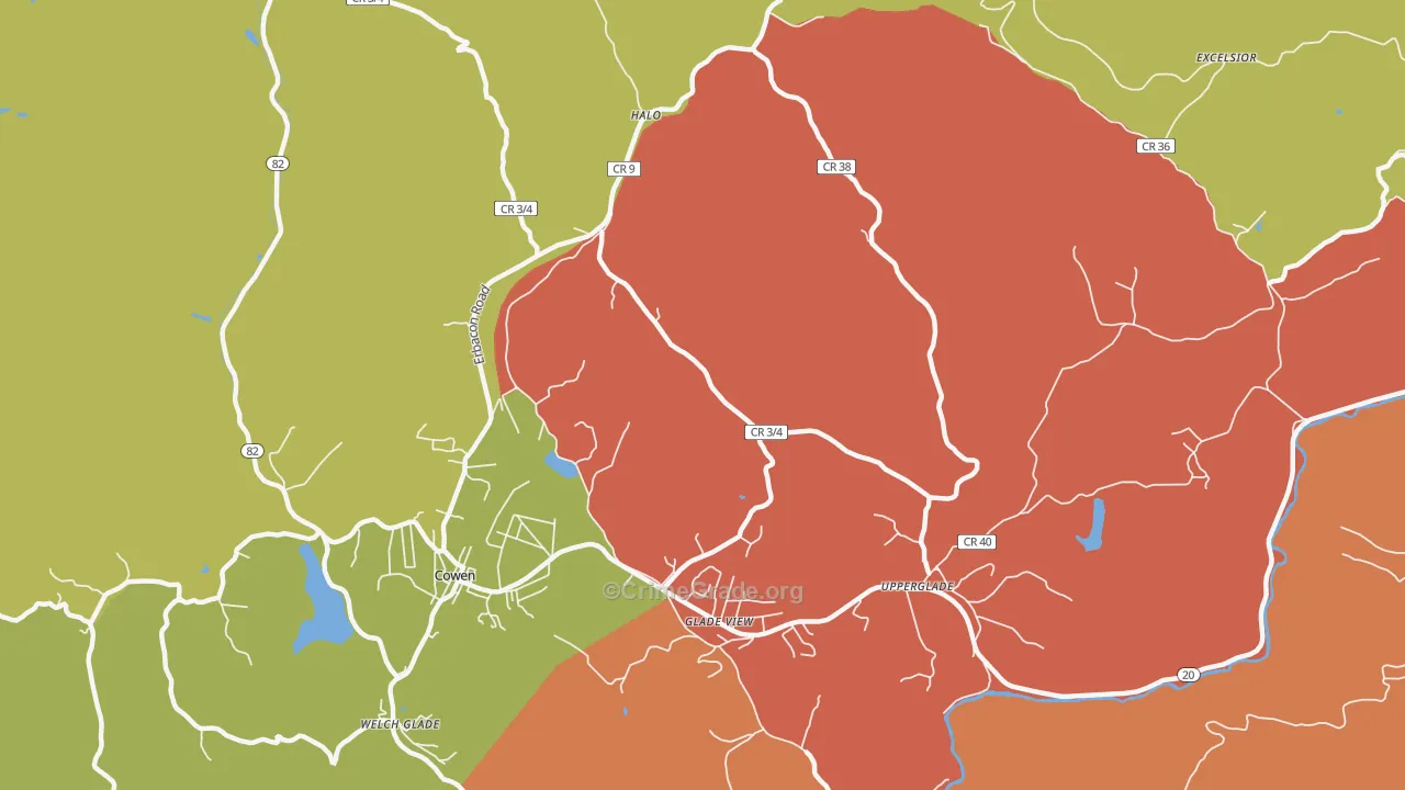 Wainville, WV Map of Arson Rates