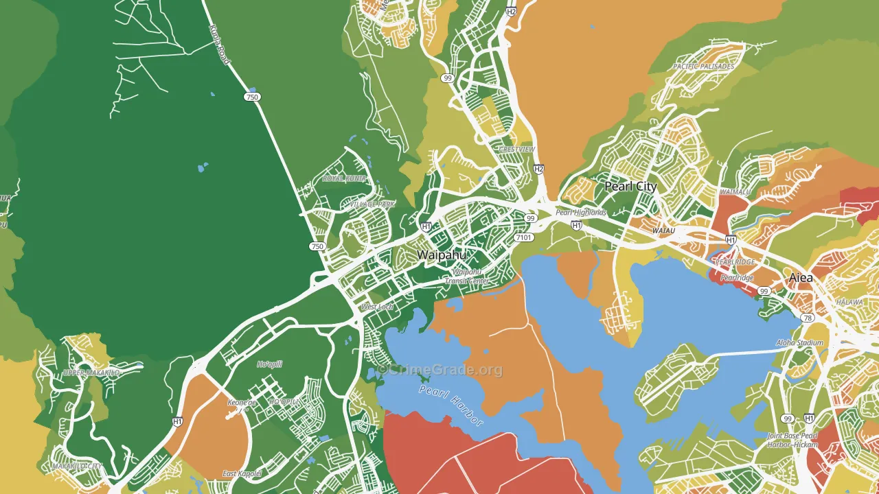 Waipahu, HI Map of Arson Rates