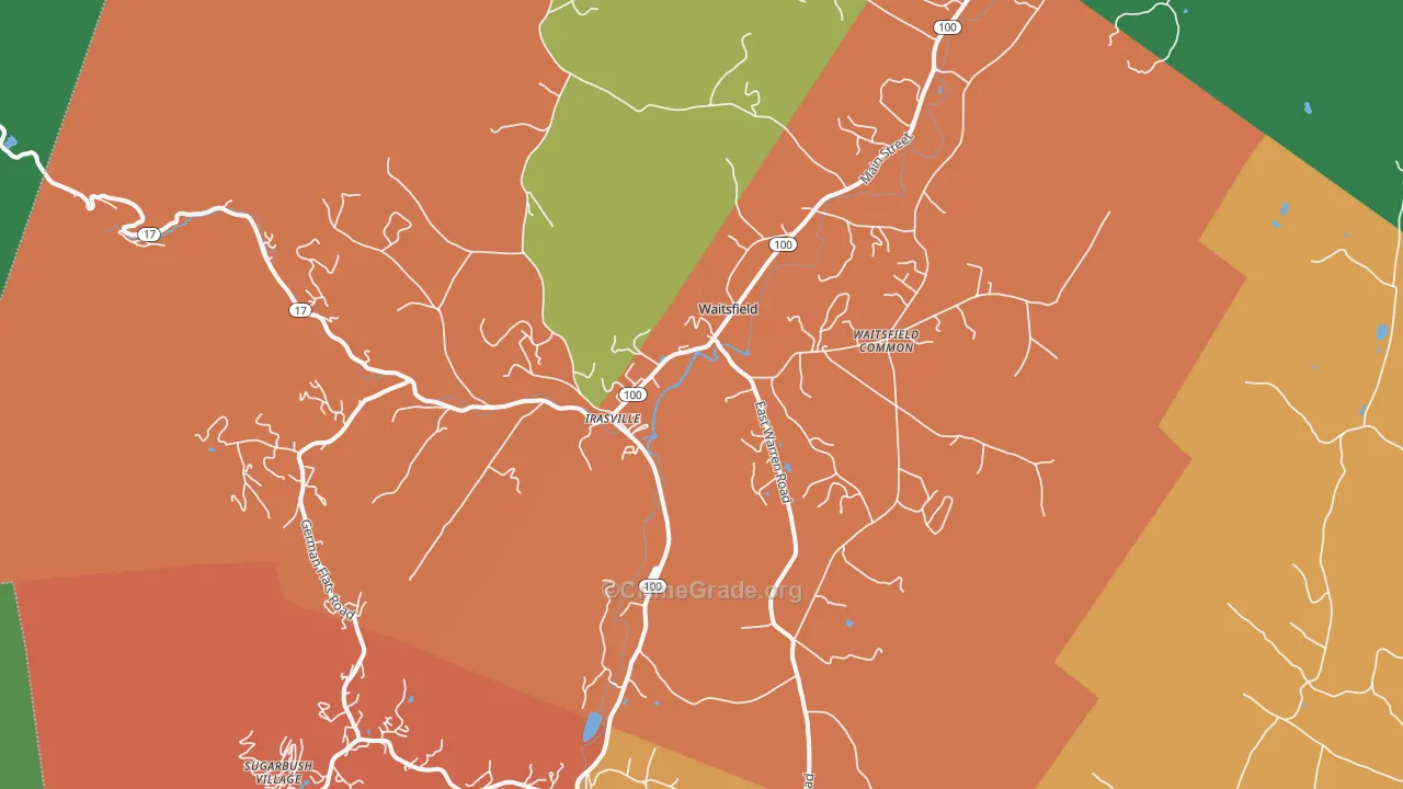 Waitsfield, VT Map of Arson Rates