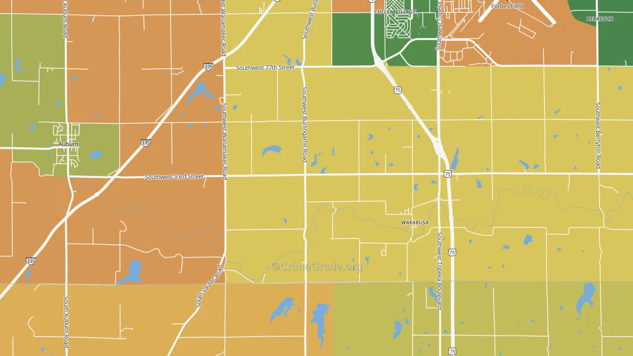 Wakarusa, KS Map of Arson Rates