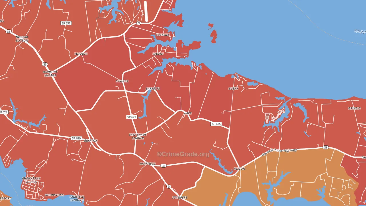 Wake, VA Map of Arson Rates
