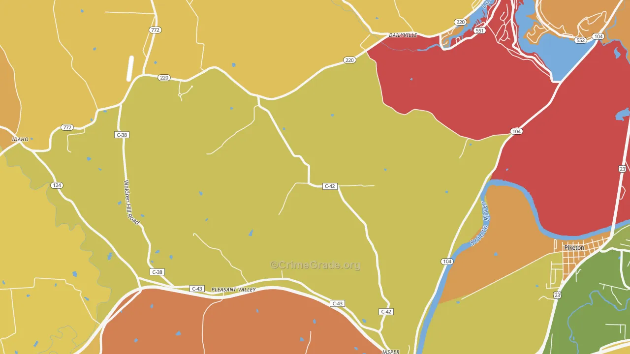 Wakefield, OH Map of Arson Rates