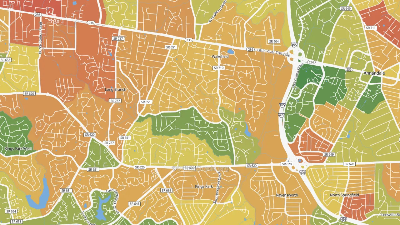 Wakefield Park, Annandale, VA Map of Arson Rates
