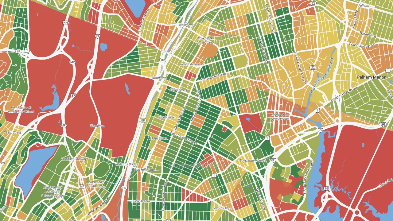 Wakefield-Williamsbridge, Bronx, NY Map of Arson Rates