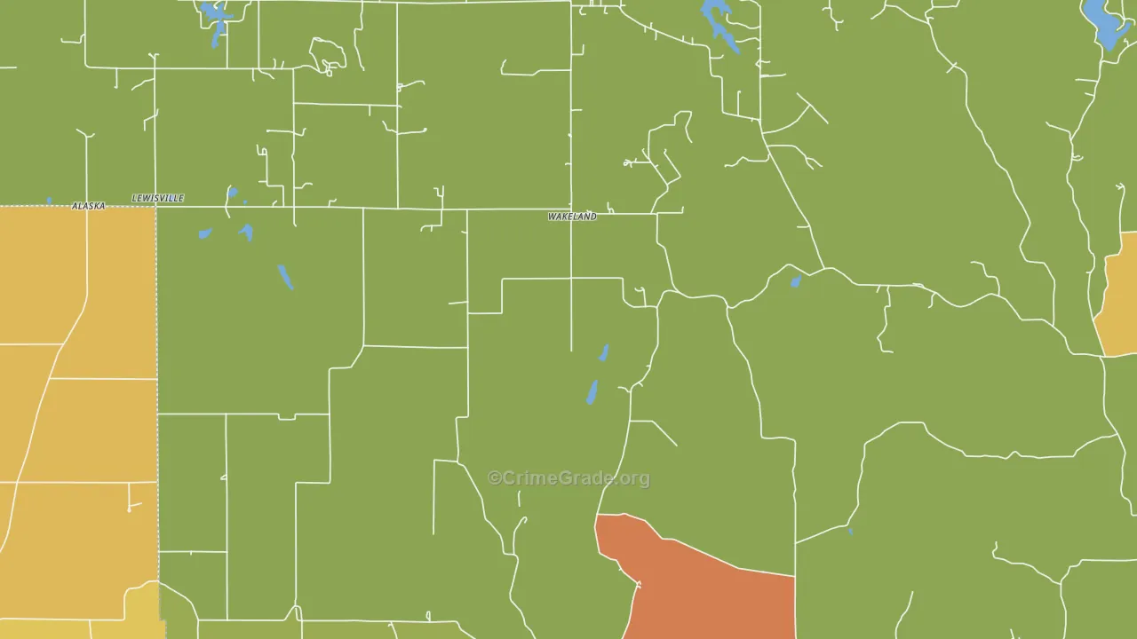 Wakeland, IN Map of Arson Rates