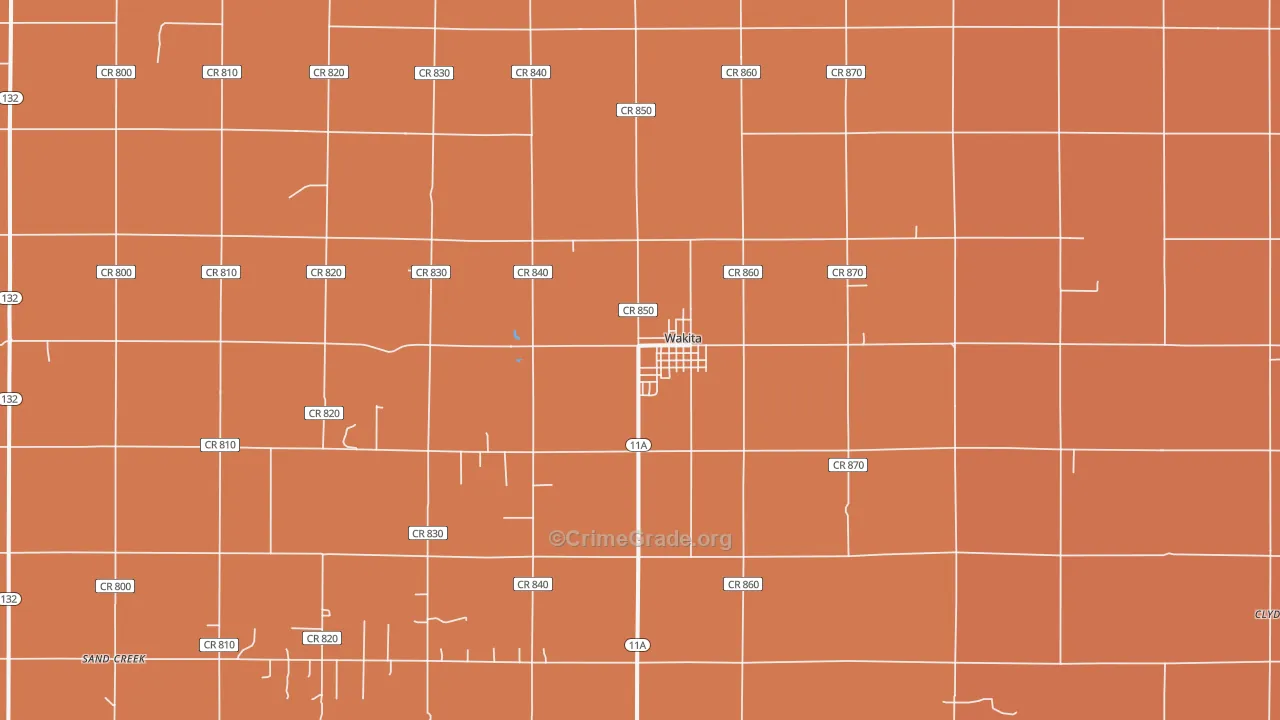 Wakita, OK Map of Arson Rates