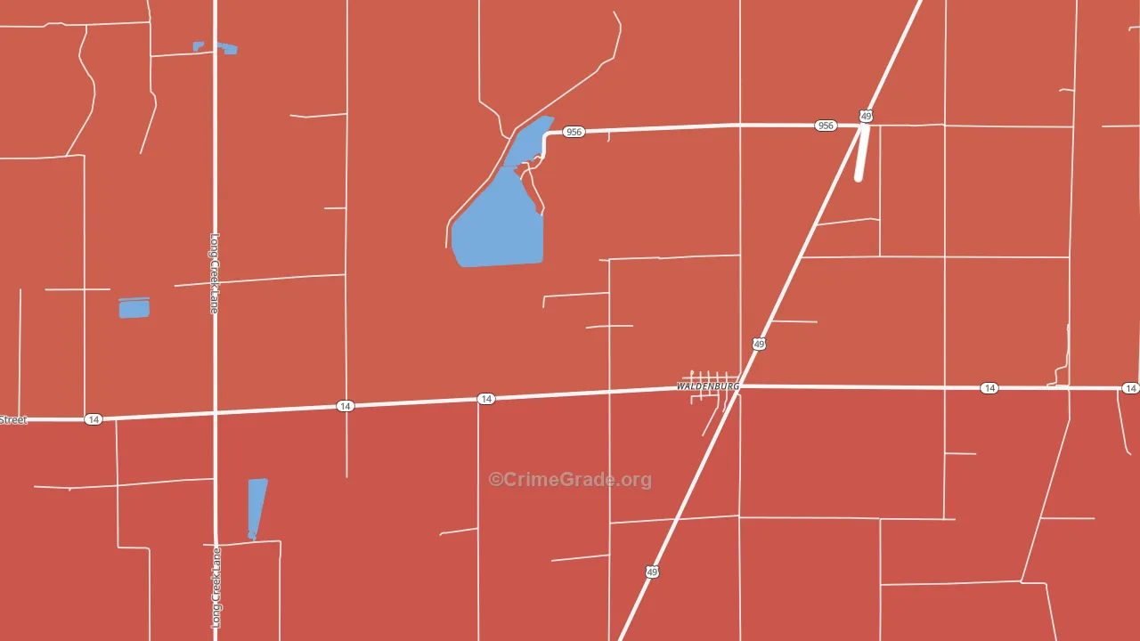 Waldenburg, AR Map of Arson Rates