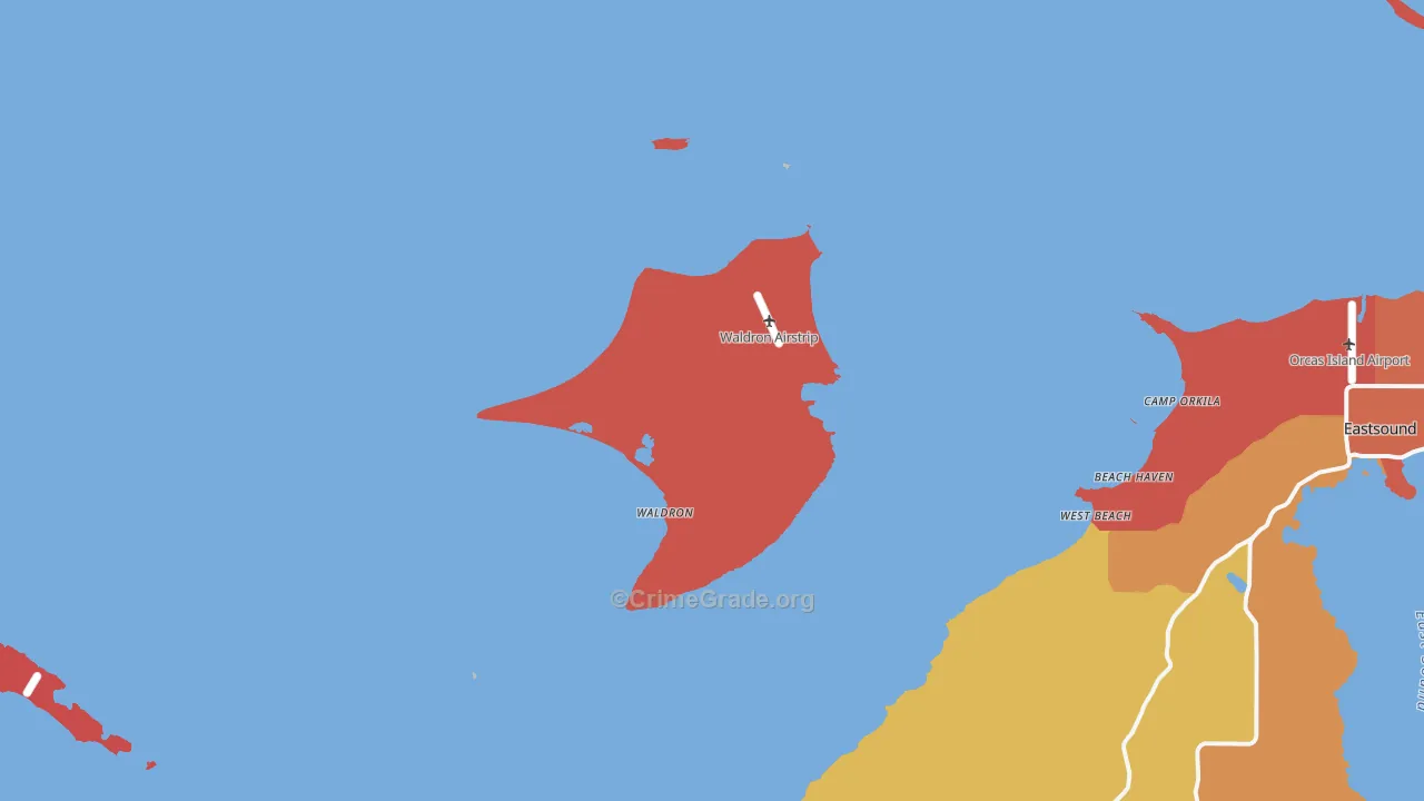 Waldron, WA Map of Arson Rates