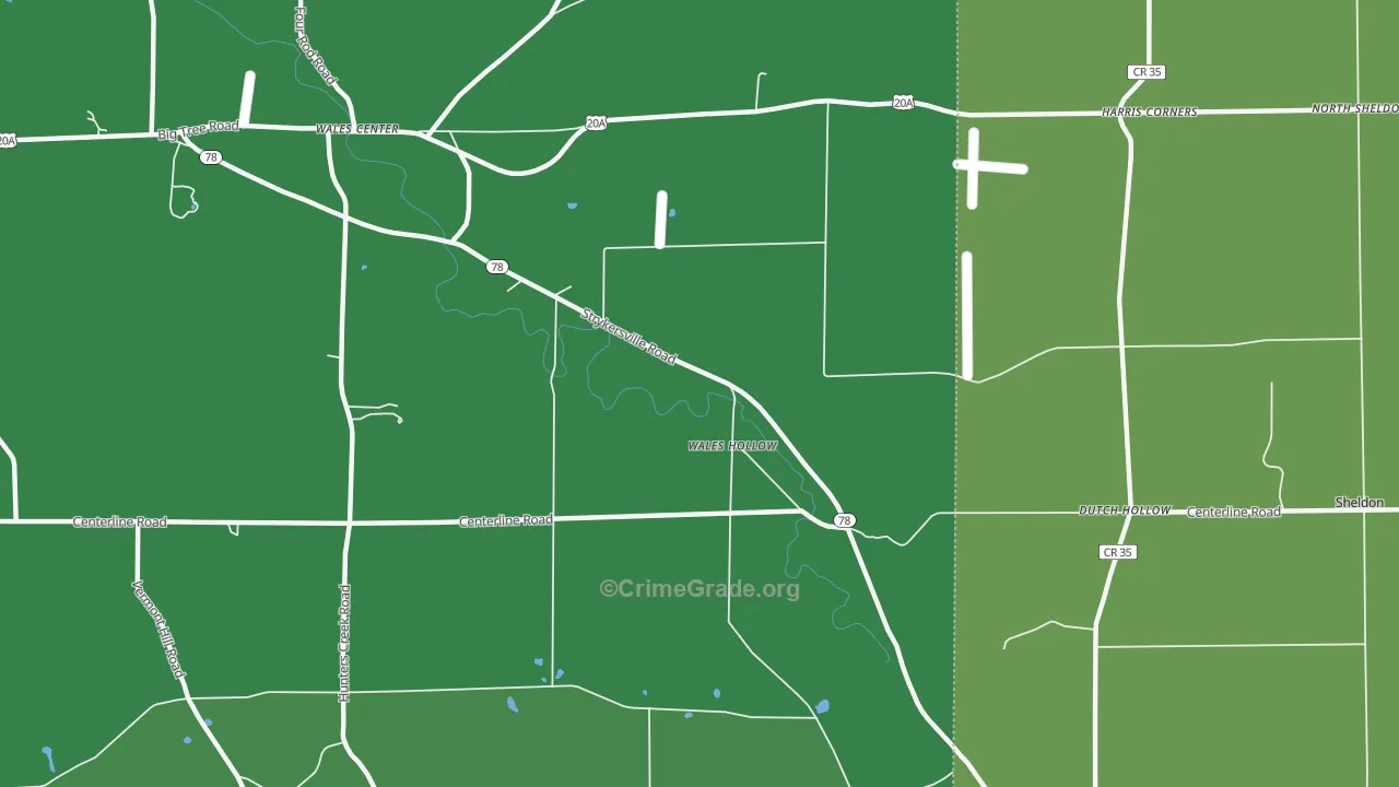 Wales Hollow, NY Map of Arson Rates