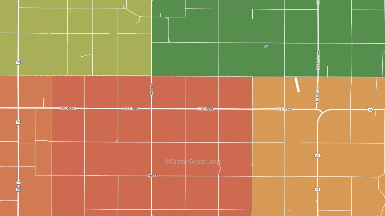 Wales, IA Map of Arson Rates